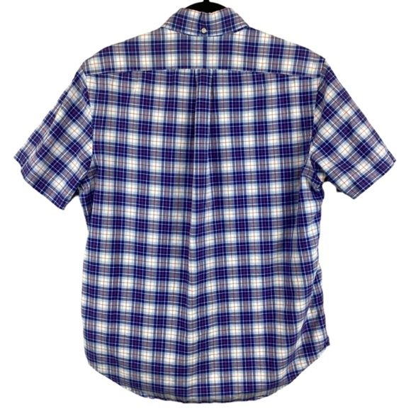 Ralph Lauren Blue Label Blue Plaid Shirt Size Medium Button‎ Down Short Sleeve - Picture 5 of 9